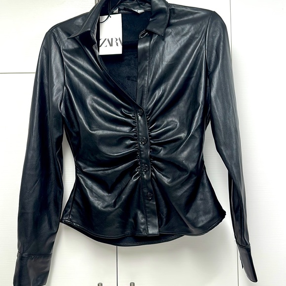 Zara faux leather shirt - Picture 1 of 1